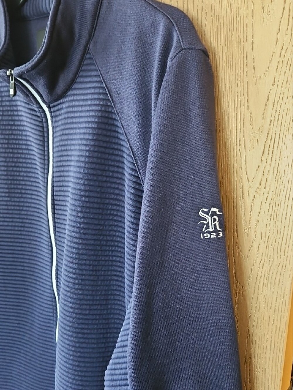 FootJoy Navy Full-Zip Performance Jacket with Ribbed Front - Picture 4 of 11